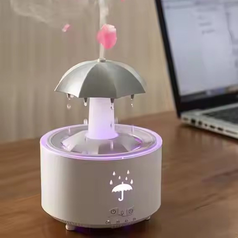 Raindrop Essential Oil Diffuser Umbrella Ultrasonic Humidifier Desktop Remote Control Air Scent Machine