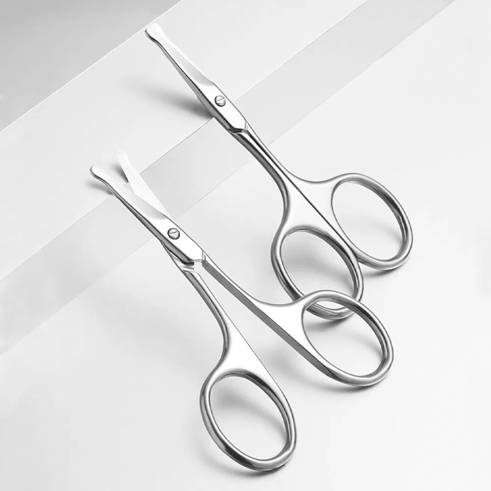 Stainless Steel Eyebrow Eyelash Barber Scissors Beard Nose Hair Trimmer