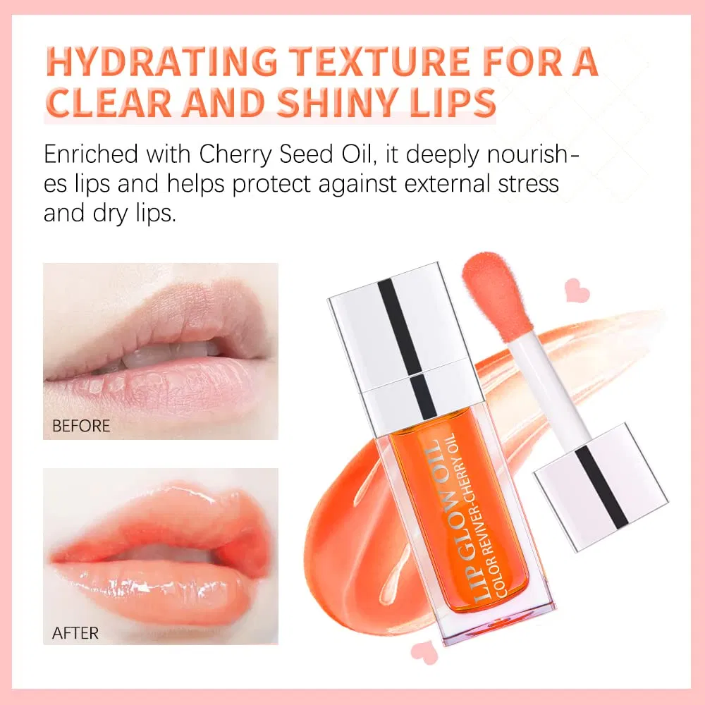 Wholesale Moisturizing Vegan Fruit Cherry Oil Plumper Tint Private Label Lip Glow Oil