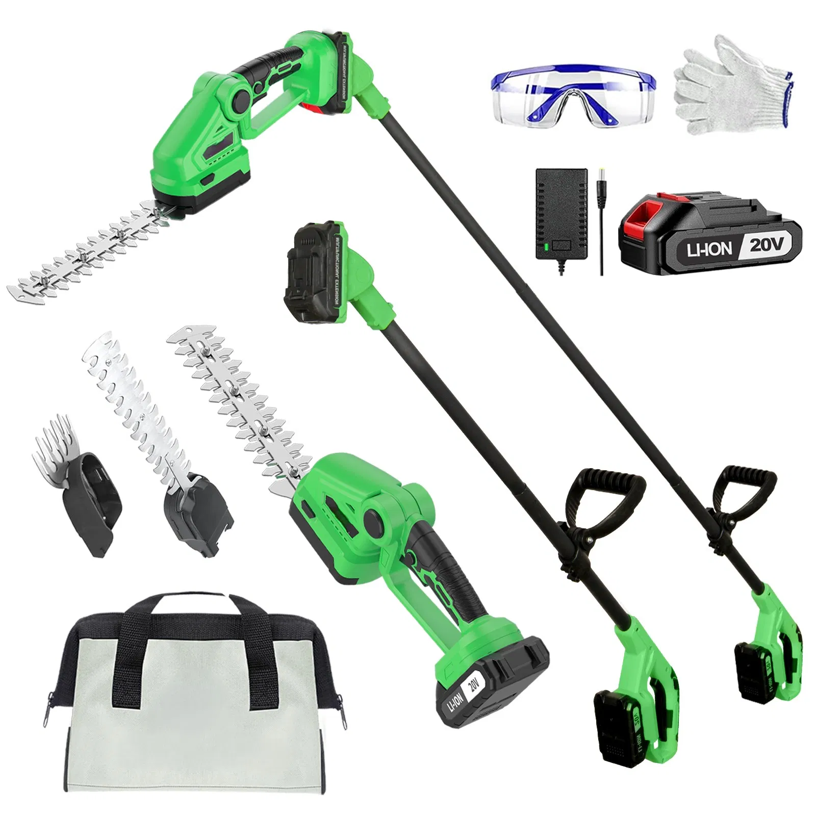 20V Cordless Hedge Trimmer with Long Pole, 2 in 1 Hedge Trimmer, Support OEM/ODM
