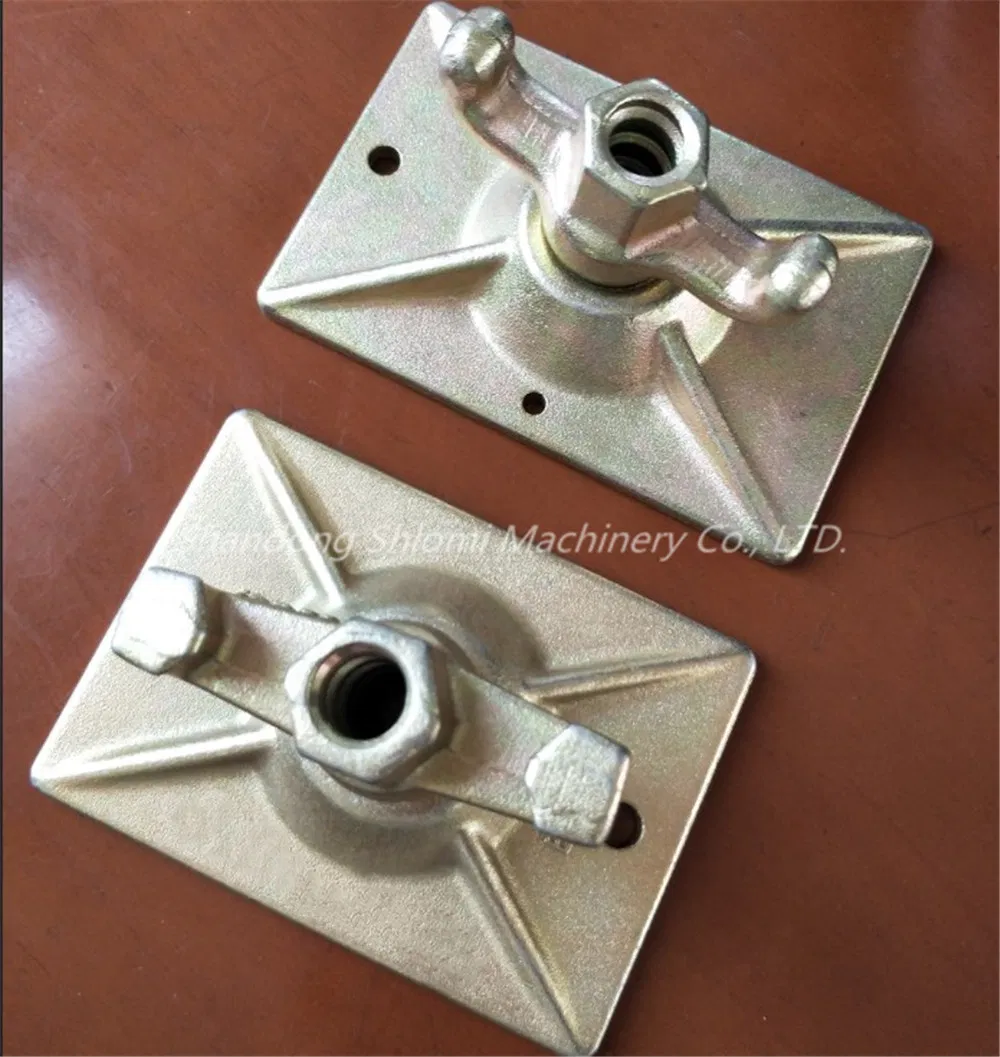 Galvanized Formwork Swivel Wing Nut With120*120 Anchor Plate for 15/17mm or 20/22 Tie Rod