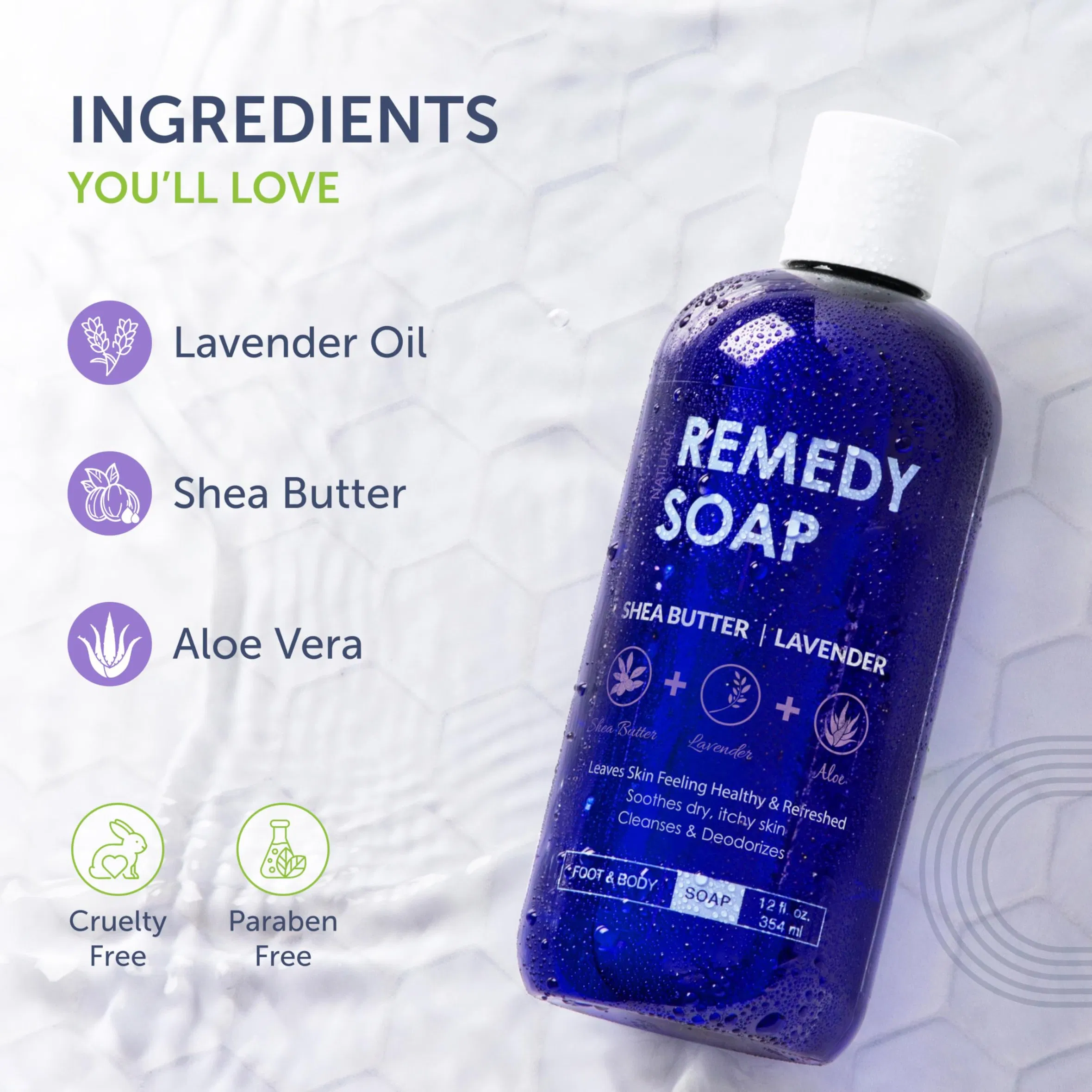 Beauty Cosmetics Body Care Lavender Shea Butter Body Wash Remedy Soap