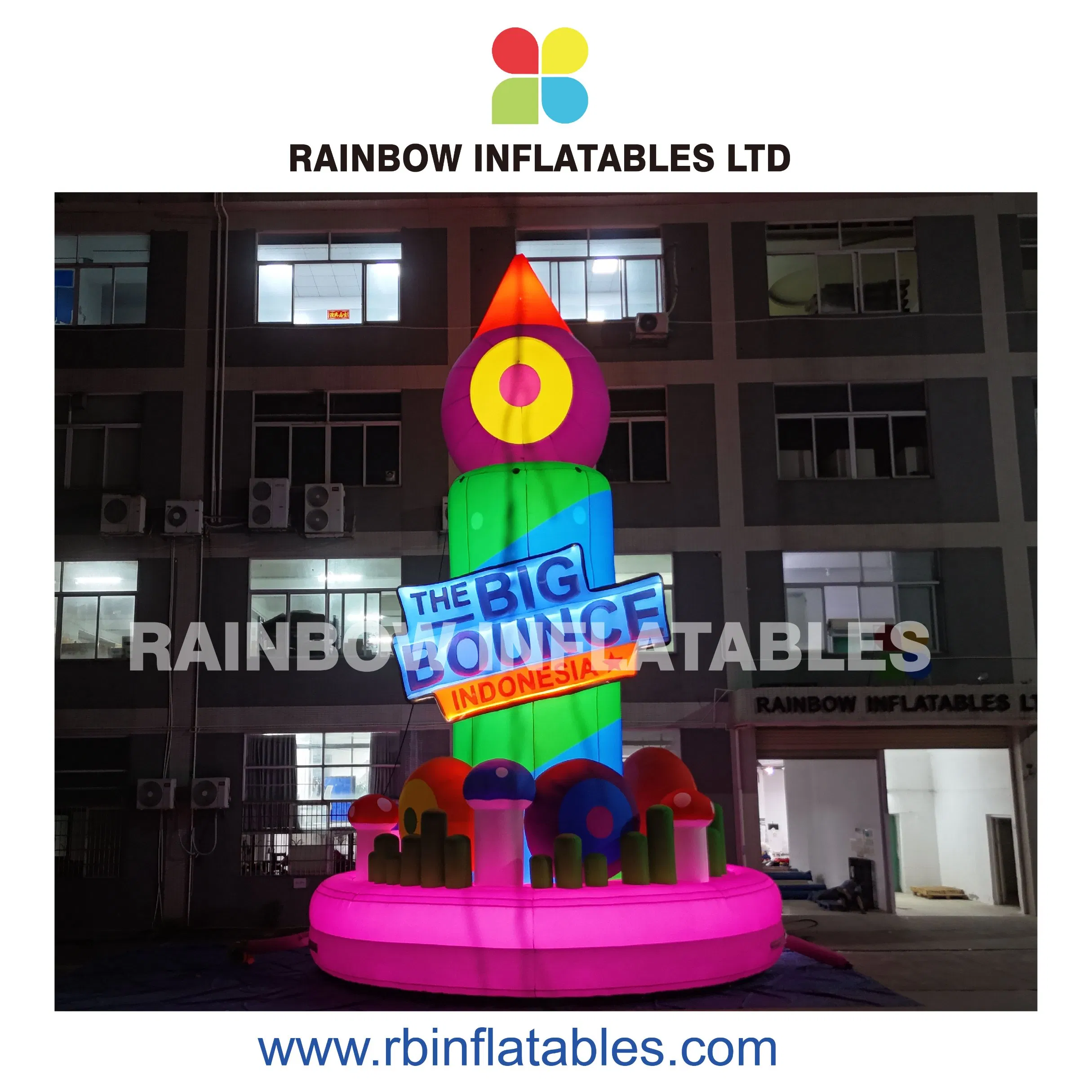 Colorful LED-Lit Fantasy Inflatable Bounce Structure for Night Events