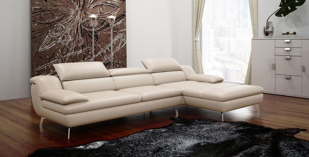 Диван кожаный секционный с регулируемым подголовником металл