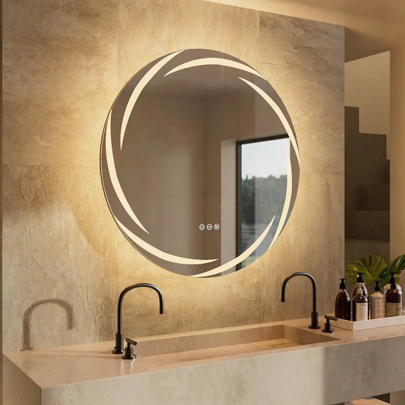 Well Designed Customized Shaped Irregular Wall Mounted Hotel Home Decoration Beveled Frameless Mirror