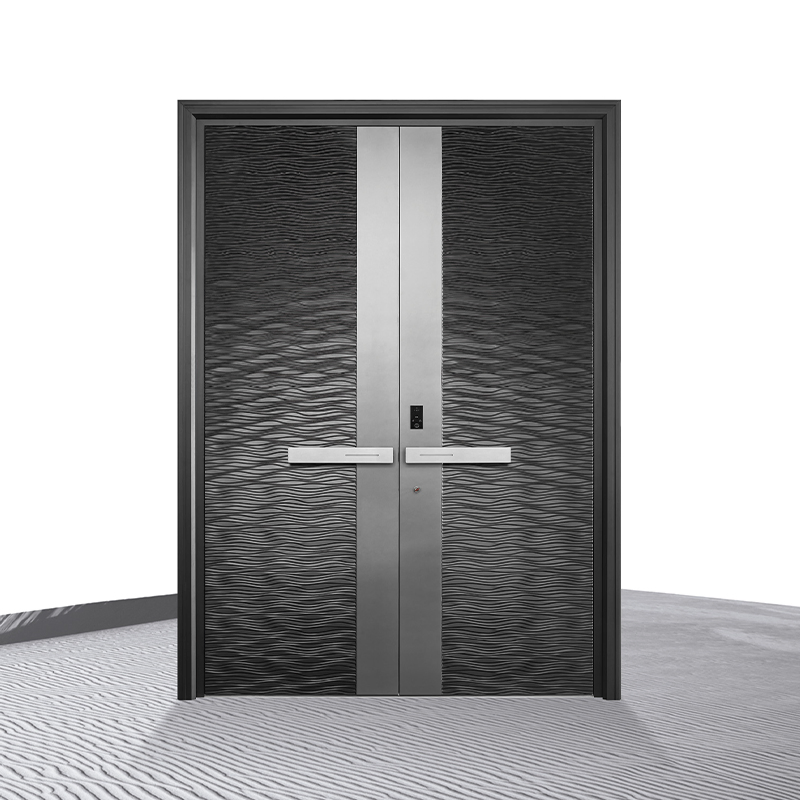 Durable Soundproof Entrance Doors with Fireproof Glass Design