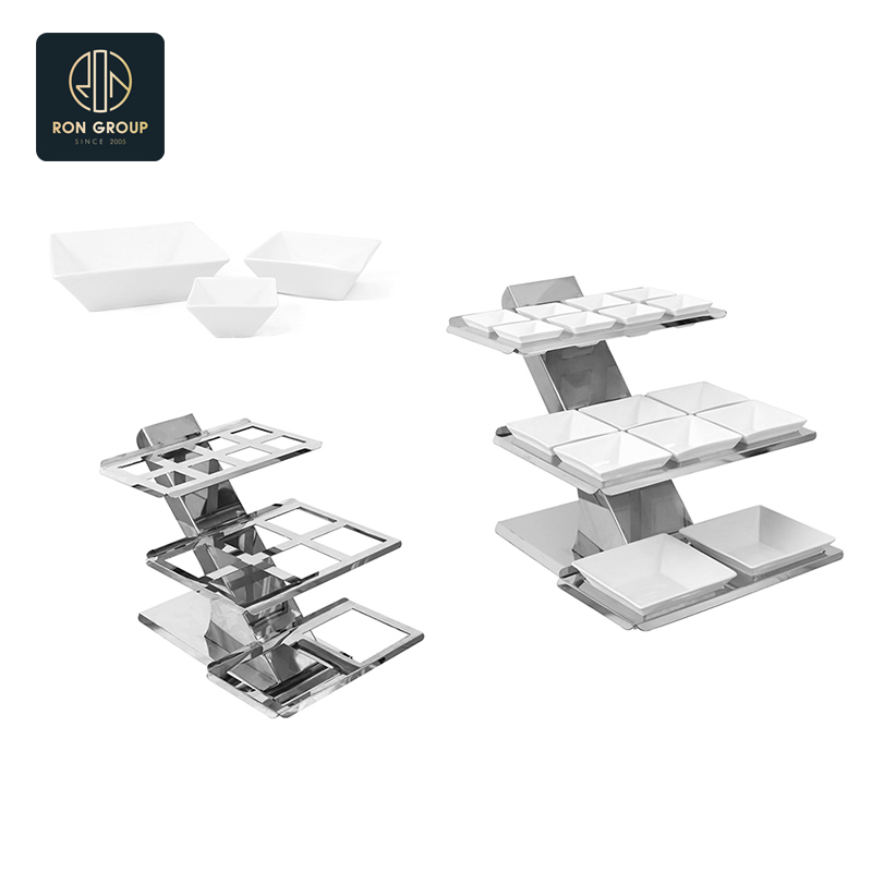 Commercial Stylish Multi-Tier Buffet Rack for Elegant Dining Displays