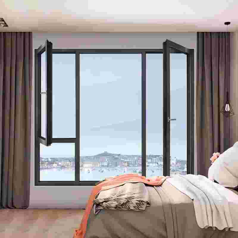 Washington Aluminum Double Glazed Windows Glass Tilt and Turn Window Interior & Exterior Casement Swing Window