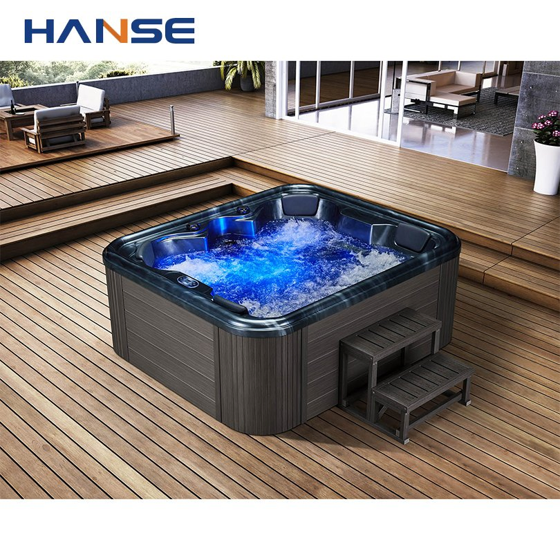 Hotel Villa Garden Outdoor 4 Person Hot Tub with Massage Jets Hydro SPA Hot Tub