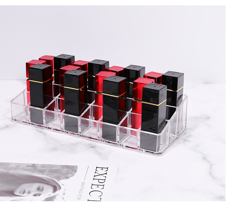 Cosmetic Organizer Acrylic Beauty Makeup Storage Box Golden Edged