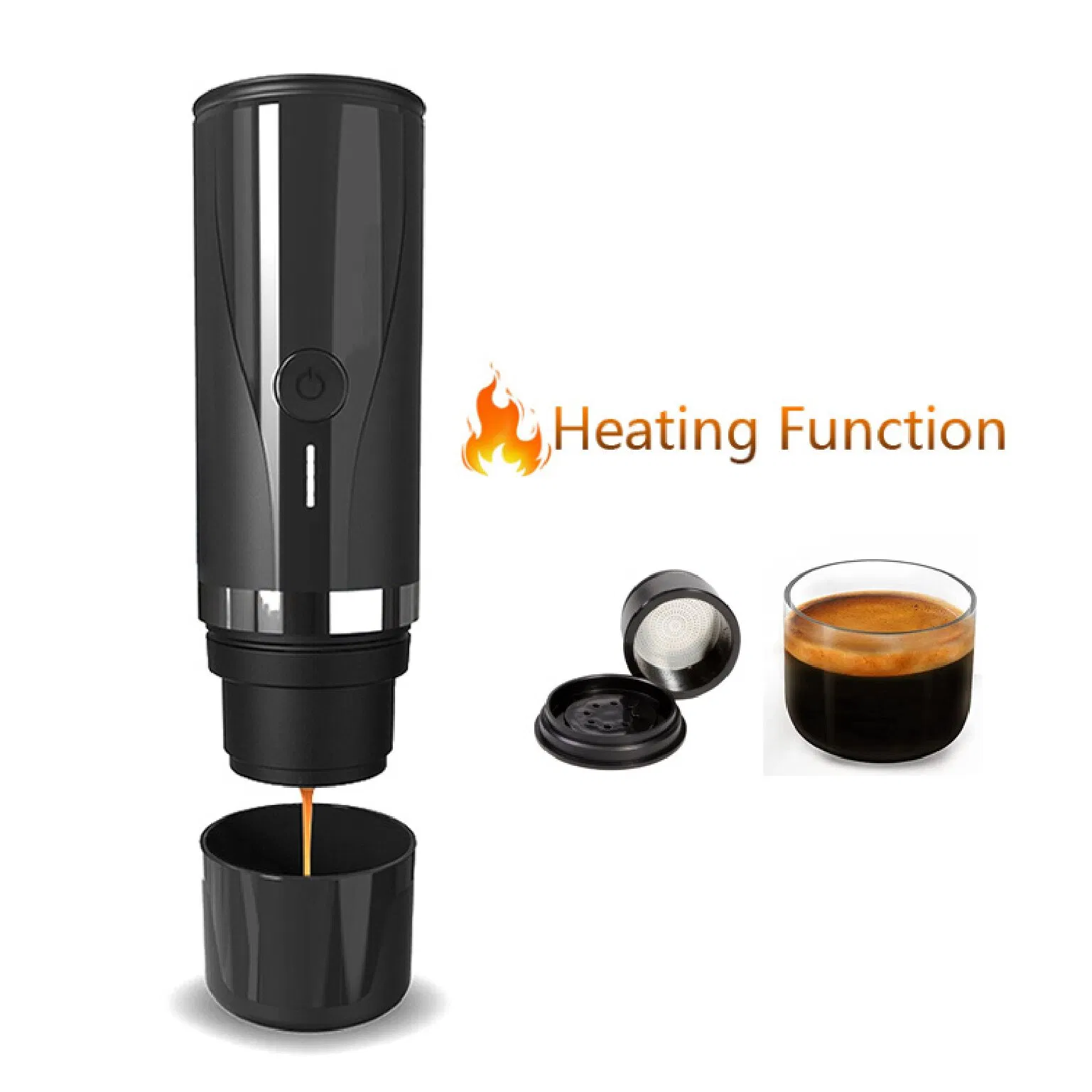 Heating Custom Logo Mini Outdoor Travel Espresso Coffee Maker for Camping Hiking