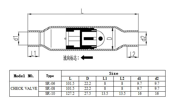 Copper Magnetic Check Valve for Refrigerant One-Way Valve