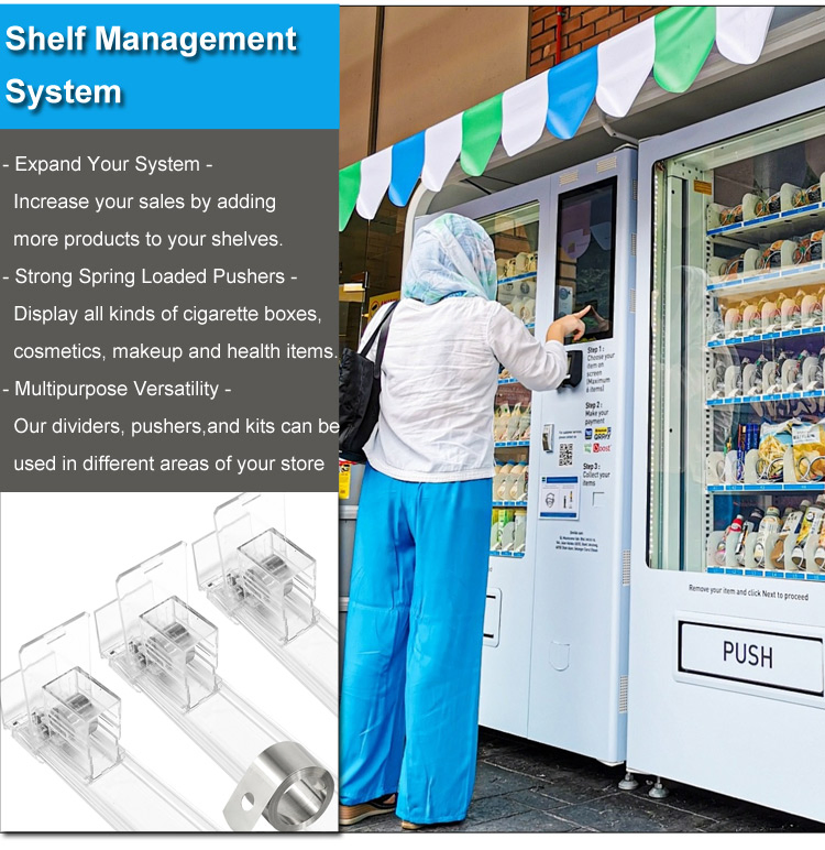 Wholesale High Quality Cigarettes Packages Automatic Automatic Retail Drink Shelf Pusher