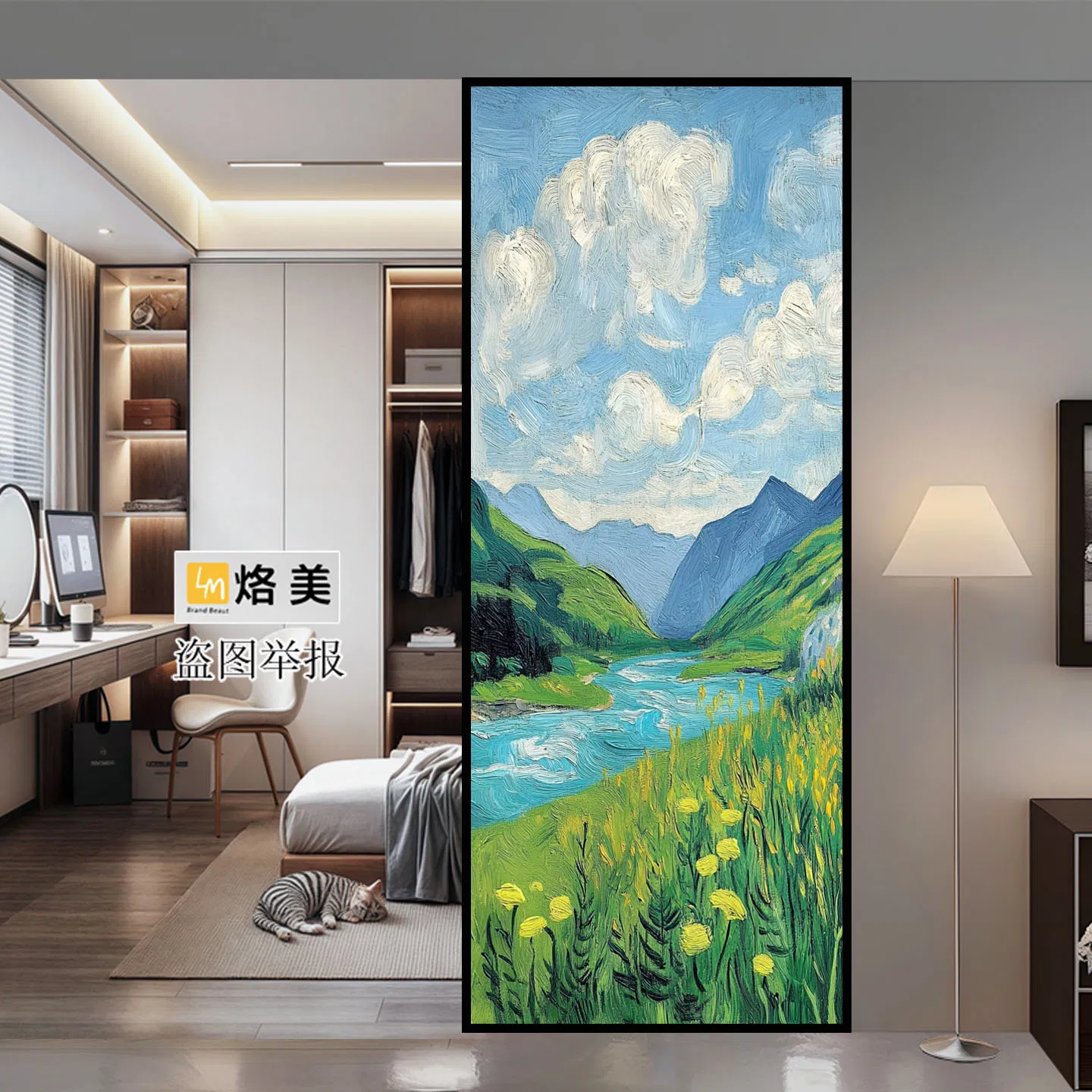 European Painted Art Glassliving Room Partition Wallshower Enclosure Partition