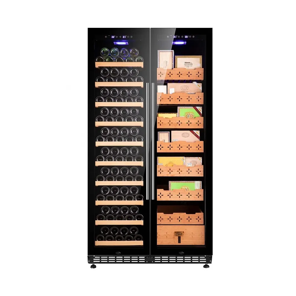 Double Temperature Wine Cooler Cigar Humidor