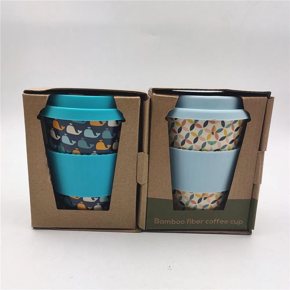Reusable Bamboo Fiber Coffee Mug with Tight Seal Cover and SIP Hole