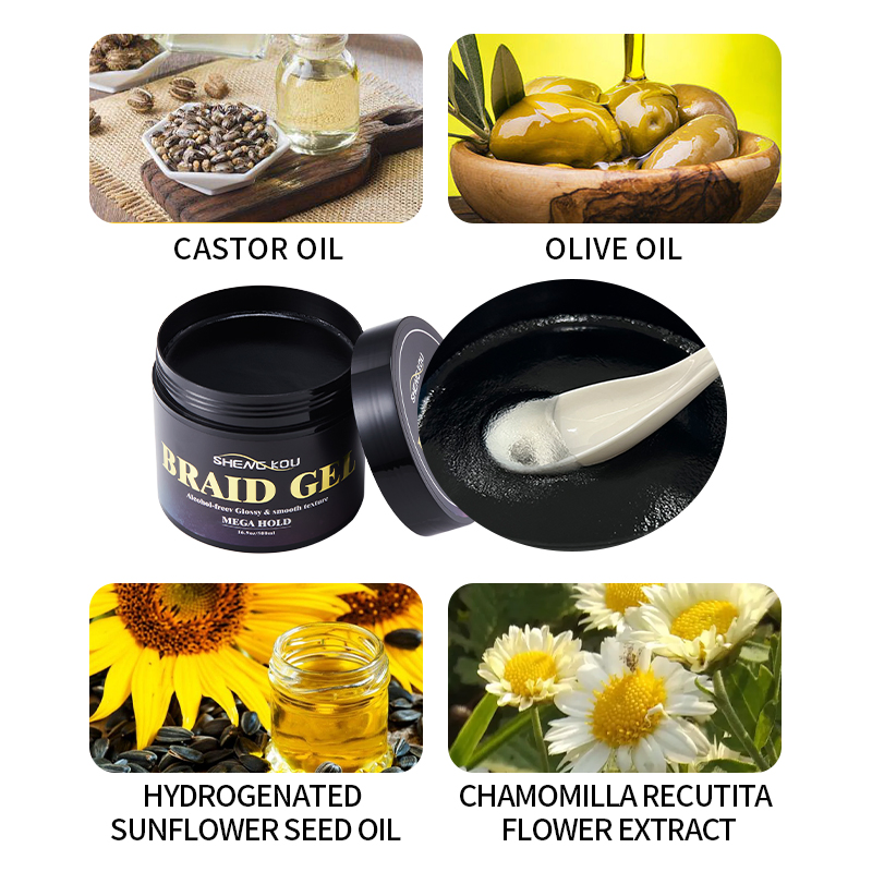 OEM/ODM Wholesale Loc N Twist Hair Styling Wax Castor Oil Braid Gel Extra Hold Private Label Braiding Gel