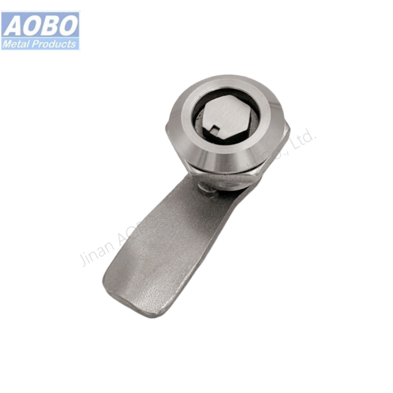 Aobo Machinery AISI316 Casting Waterproof IP65 Substation Cabinet Door High-Speed Rail Metro Part Quarter Turn Hexagon Male Lock Cylinder Cam Lock