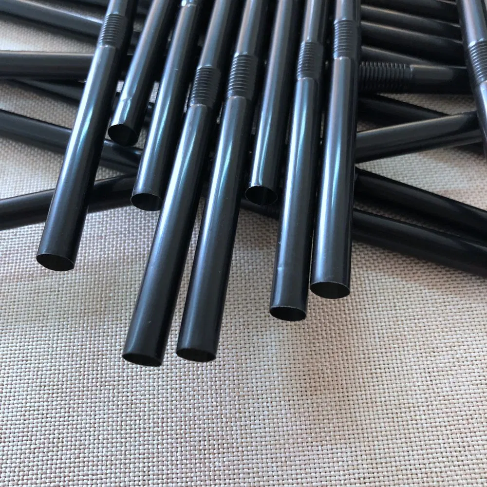 PP Plastic Reusable Bendy Straws with Nude Packing for Families and Restaurants