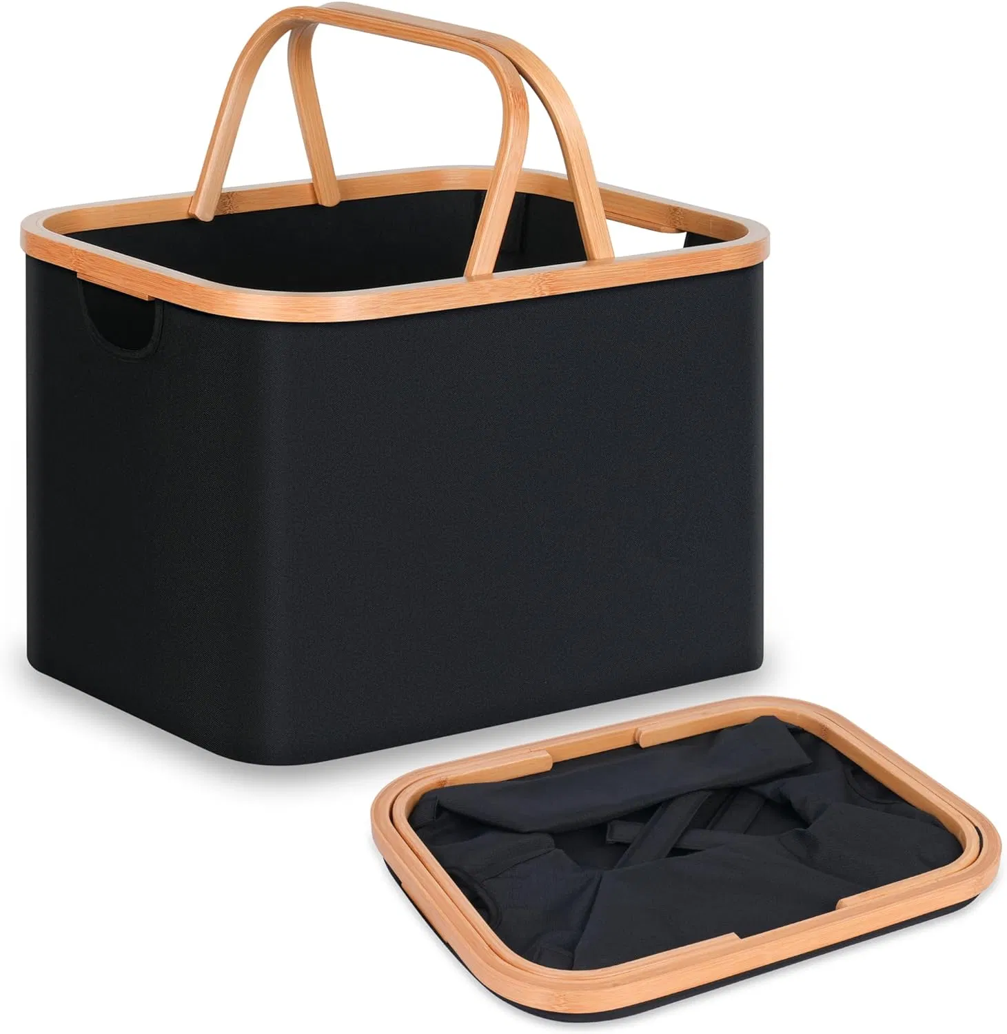 Bamboo Household Simple Laundry Room Dirty Clothes and Miscellaneous Storage Basket