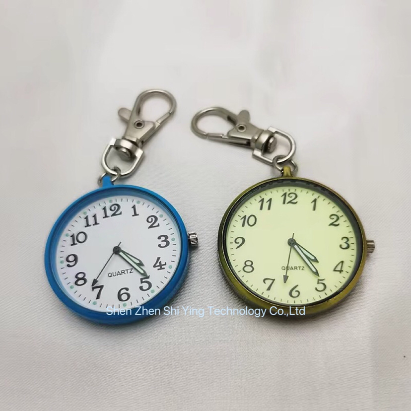 Popular Pocket Keychain Watch Clip on Hang Nurse Pocket Watch Key Ring Watch
