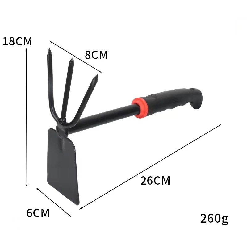 Garden Hoe Two-Sided Shovel Claw Rake Hand Digger for Plants 32 Cm