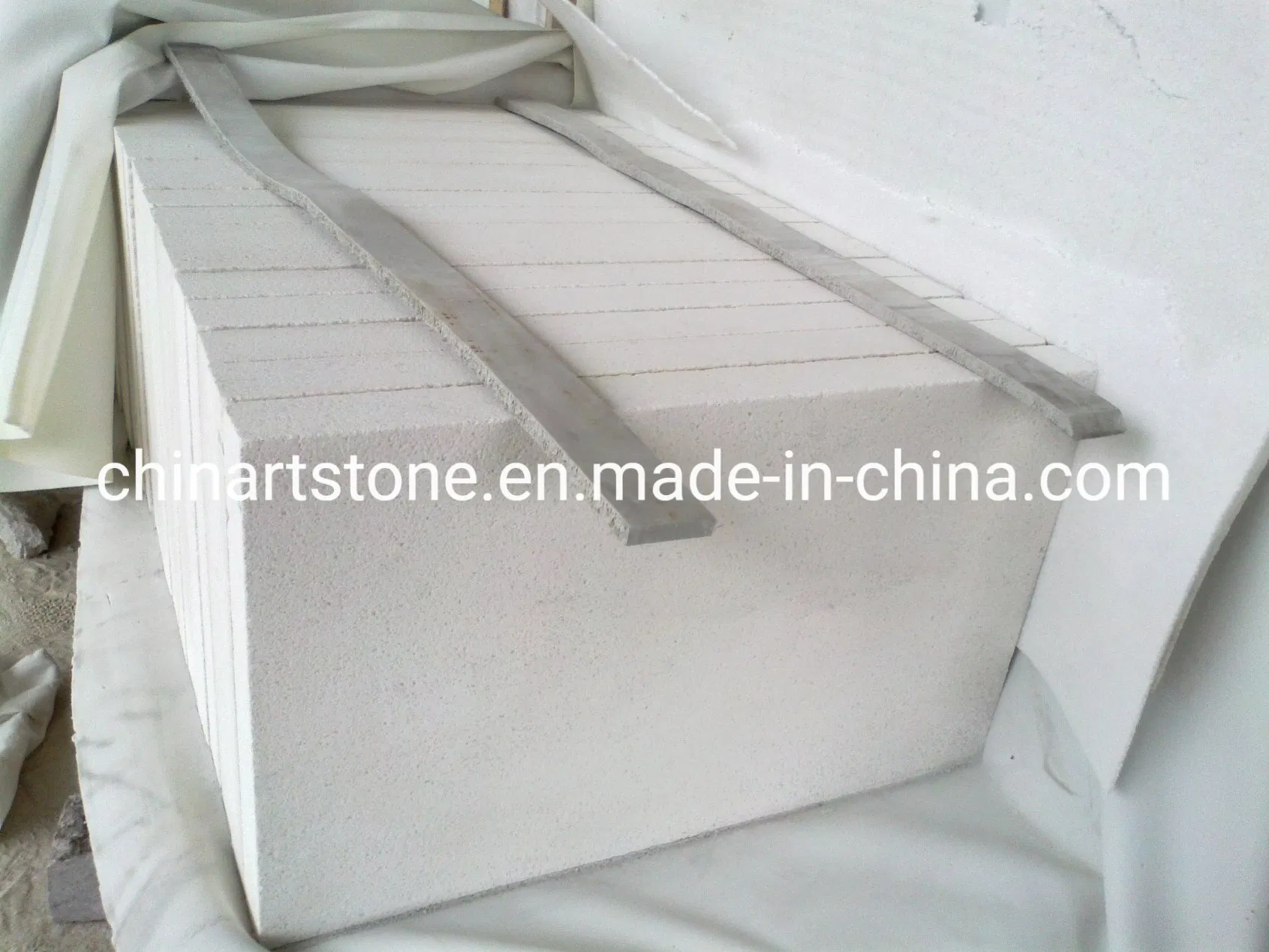 Pinta Cream/White Limestone Marble Slab for Villa Wall Tile