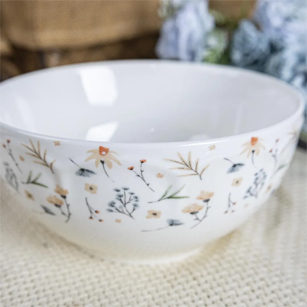 New Design Custom China Porcelain Luxury Floral Printing Ceramic Tableware Dinner Plate Dinnerware Set New Bone China Dinner Set