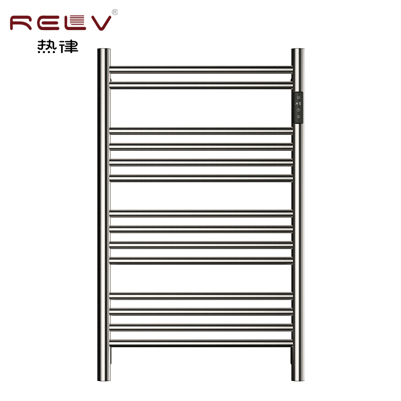 304 Stainless Steel Electric Towel Warmer Rail Wall Mounted Bathroom Heating Rack with Shelf Customizable Bars