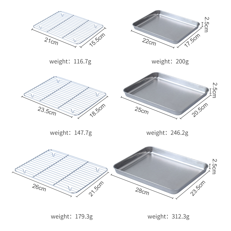 New Design Stainless Steel Baking Pan Wholesale Plate Silverware Food Tray