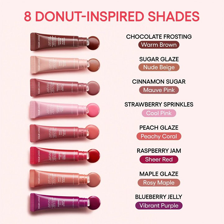 Newest Moisturizing Waterproof Lip Balm Private Label Glitter Squeeze Lip Glaze Nourishing Vegan High-Shine Lip Gloss