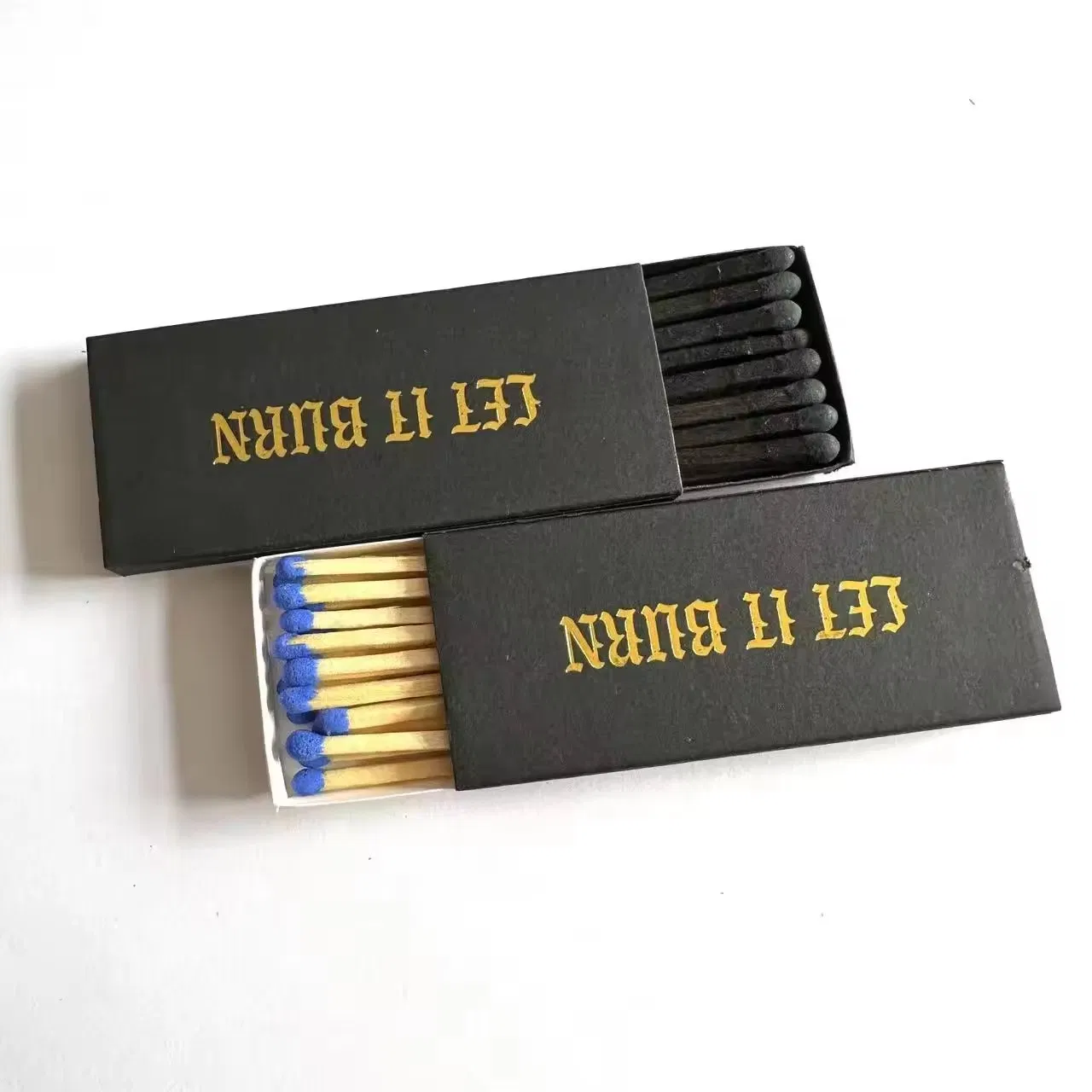 Black White Powder Blue Lengthened Art Match Lighting Wax Decoration Photo Scented Candle Minimalist Wind Paper Matchbox