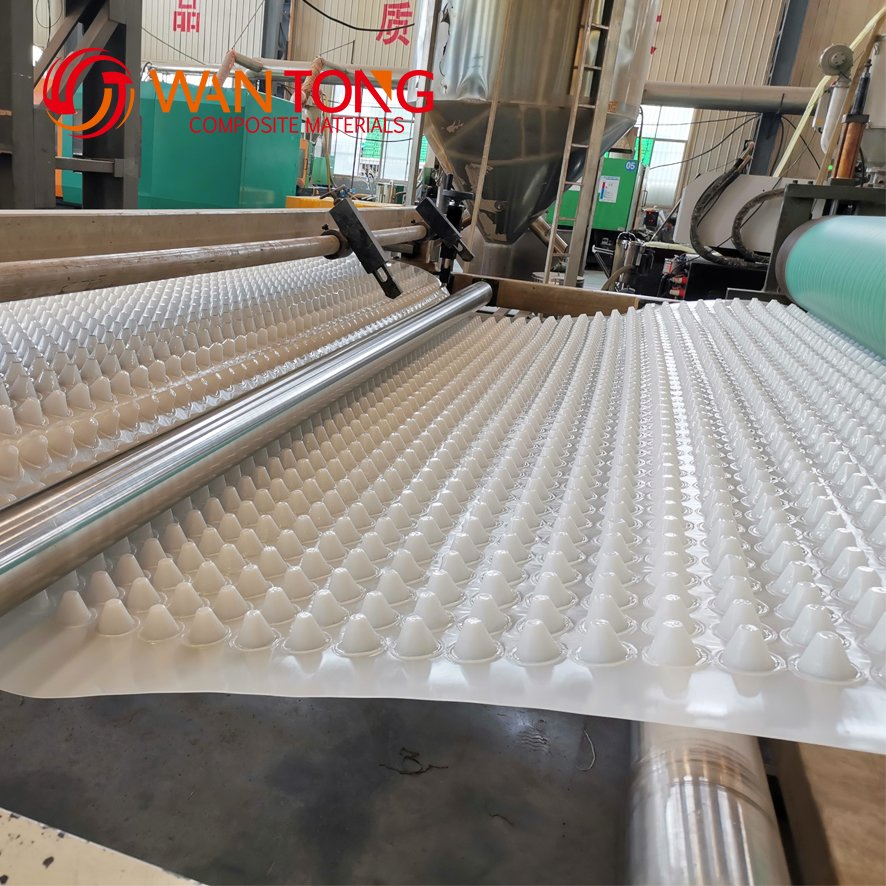 HDPE Composite Dimple Geomembrane Type Geotextile Drainage Board Useful