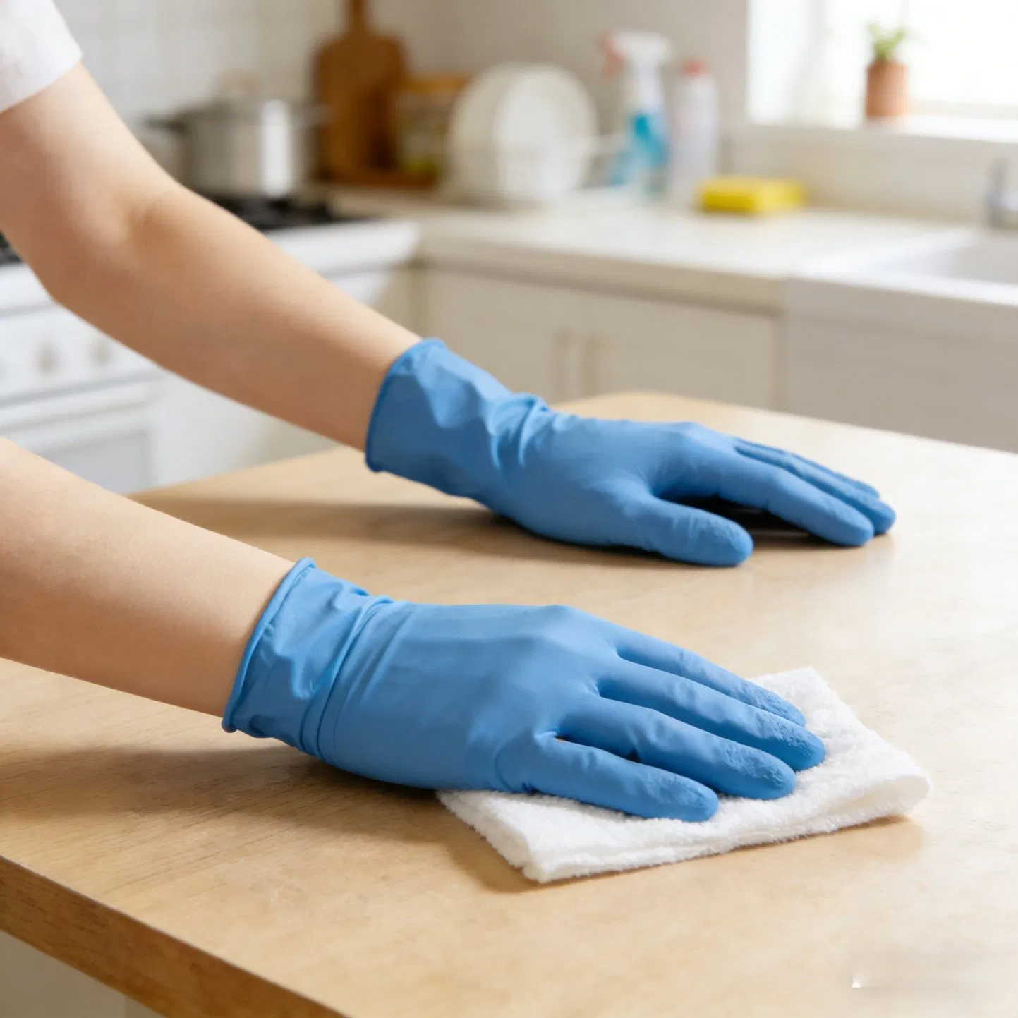 High-Quality Nitrile Gloves for Restaurant and Kitchen, Latex-Free, Powder Free, Finger Textured
