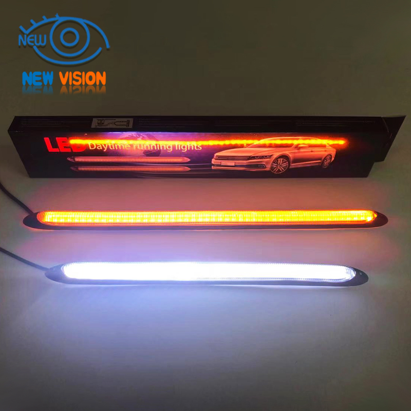 Universal LED Daytime Running Light with Flow Yellow Turn Signal - Waterproof Car LED Strip