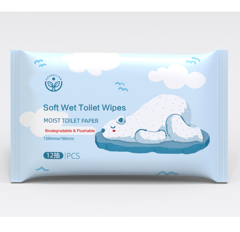 Wholesale Flushable Disposable Biodegradable Cleaning Toilet Wet Wipes