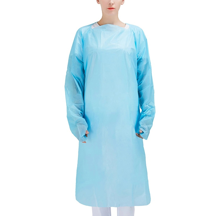 Disposable Personal Cleaning Plastic/Biodegradable Eco Plastic PE Coated Apron with Ties Embossed Surface