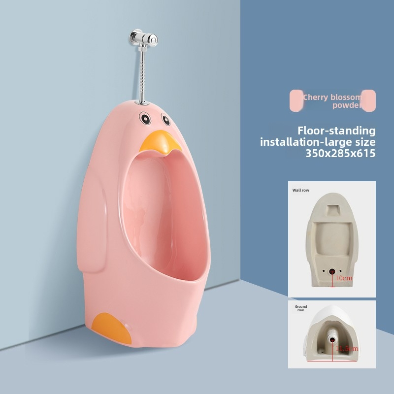 Stylish Floor-Mounted Urinal Ideal for Public Restroom Areas