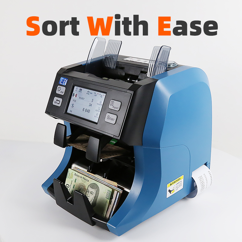 BS-2090 Automatic Banknote Sorter CIS 2 Pocket Currency Discriminator and counter