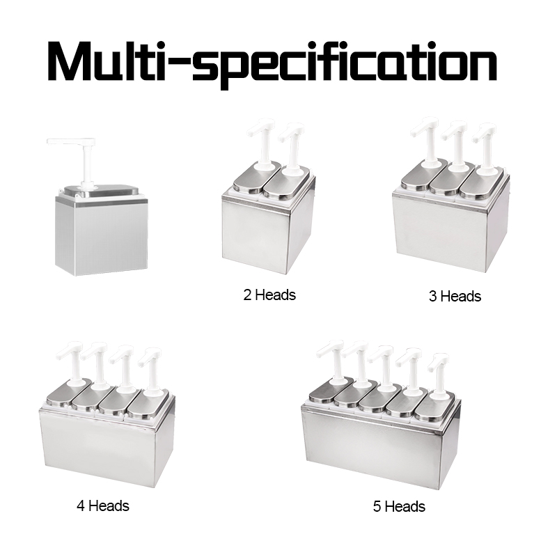 Daosheng Wholesale 2 Heads Stainless Steel Tabletop Ketchup Condiment Pump Sauce Dispenser Hanging Sauce Dispenser Pump