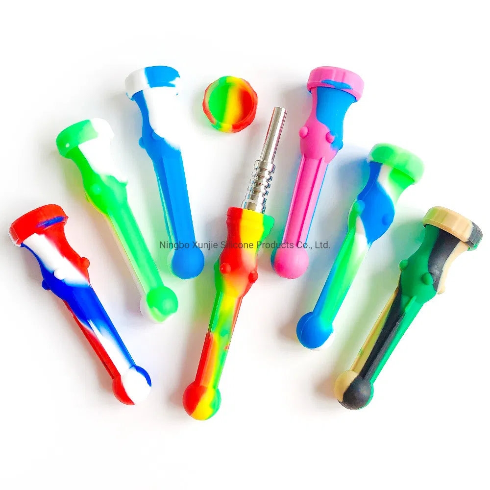 Silicone Nectar Collector with 14mm Steel Nail Silicone DAB Rig DAB Straw