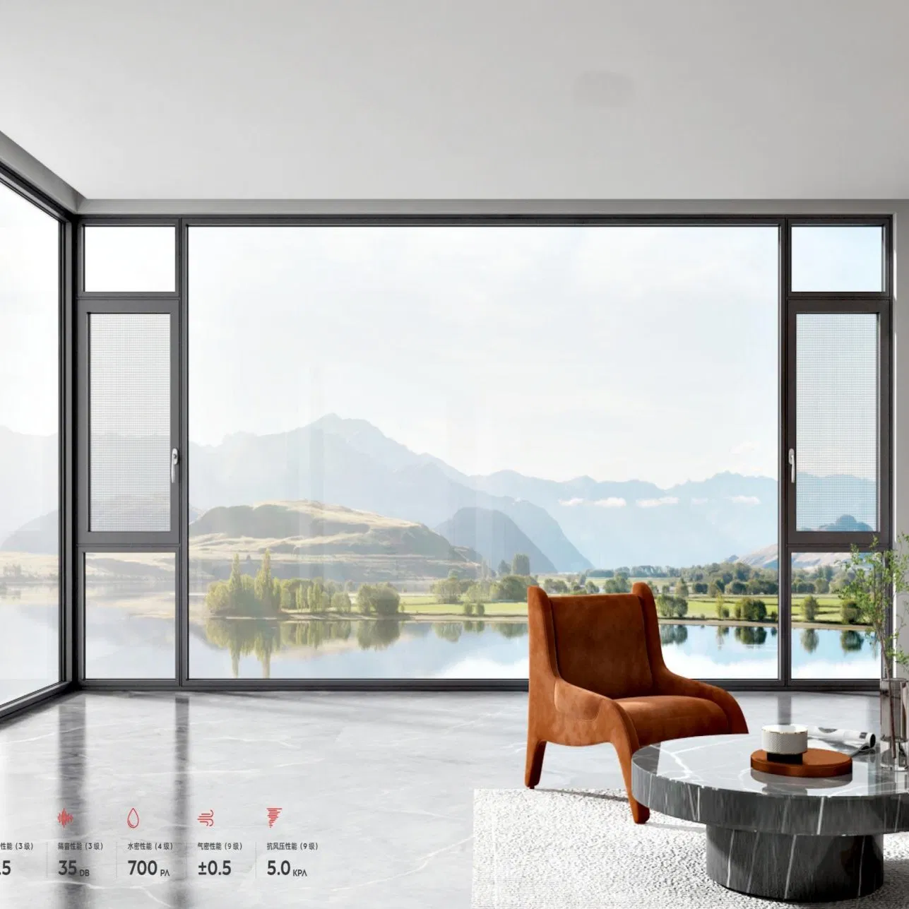 Modern Soundproof Aluminum French Casement Window for Homes