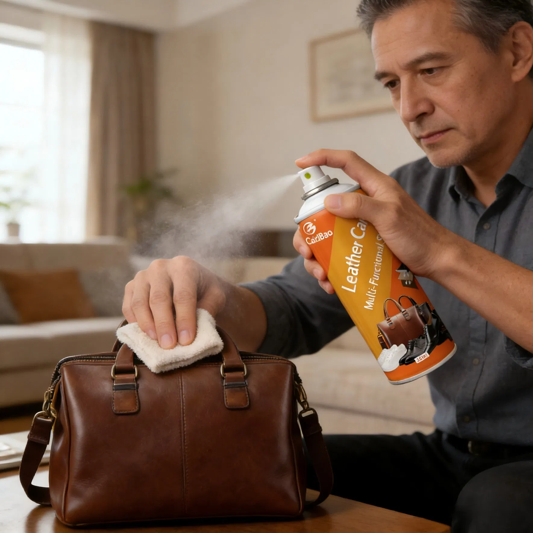 Premium Leather Care Spray - Cleaner & Conditioner for Shoes Sofa Bag