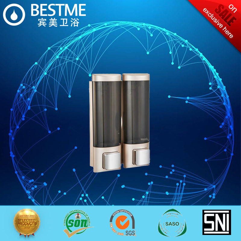 Двойной диспенсер для жидкого мыла ABS серебристый (BJ-3020S)