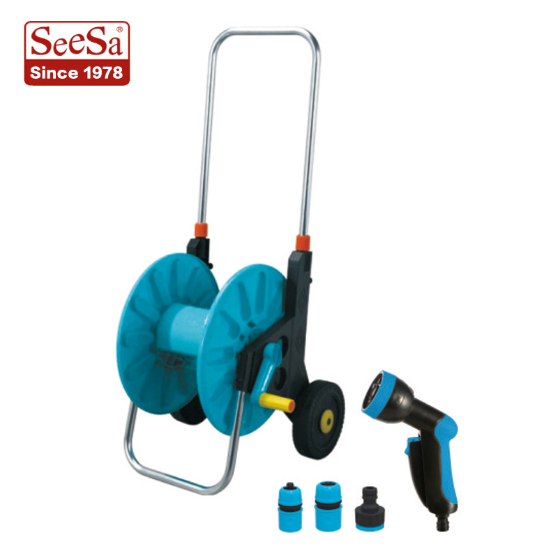 Irrigation Plastic Seesa Box Hose Reel Cart Portable Plumbing Rack