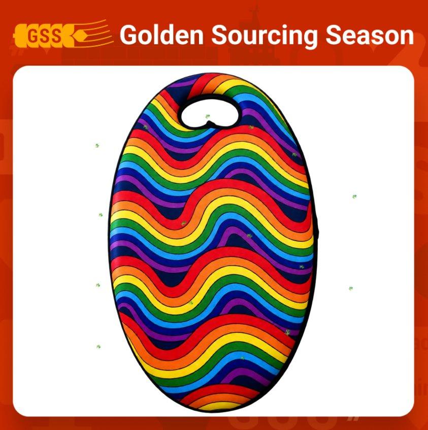 Waterproof Sponge Kneeling Mat with Colorful Rainbow Design