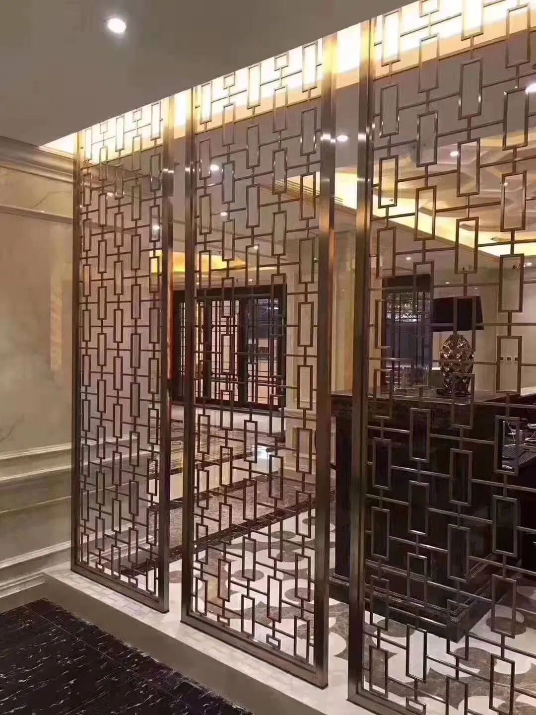 Contemporary Polished Stainless Steel Table Screen Partition Artworks