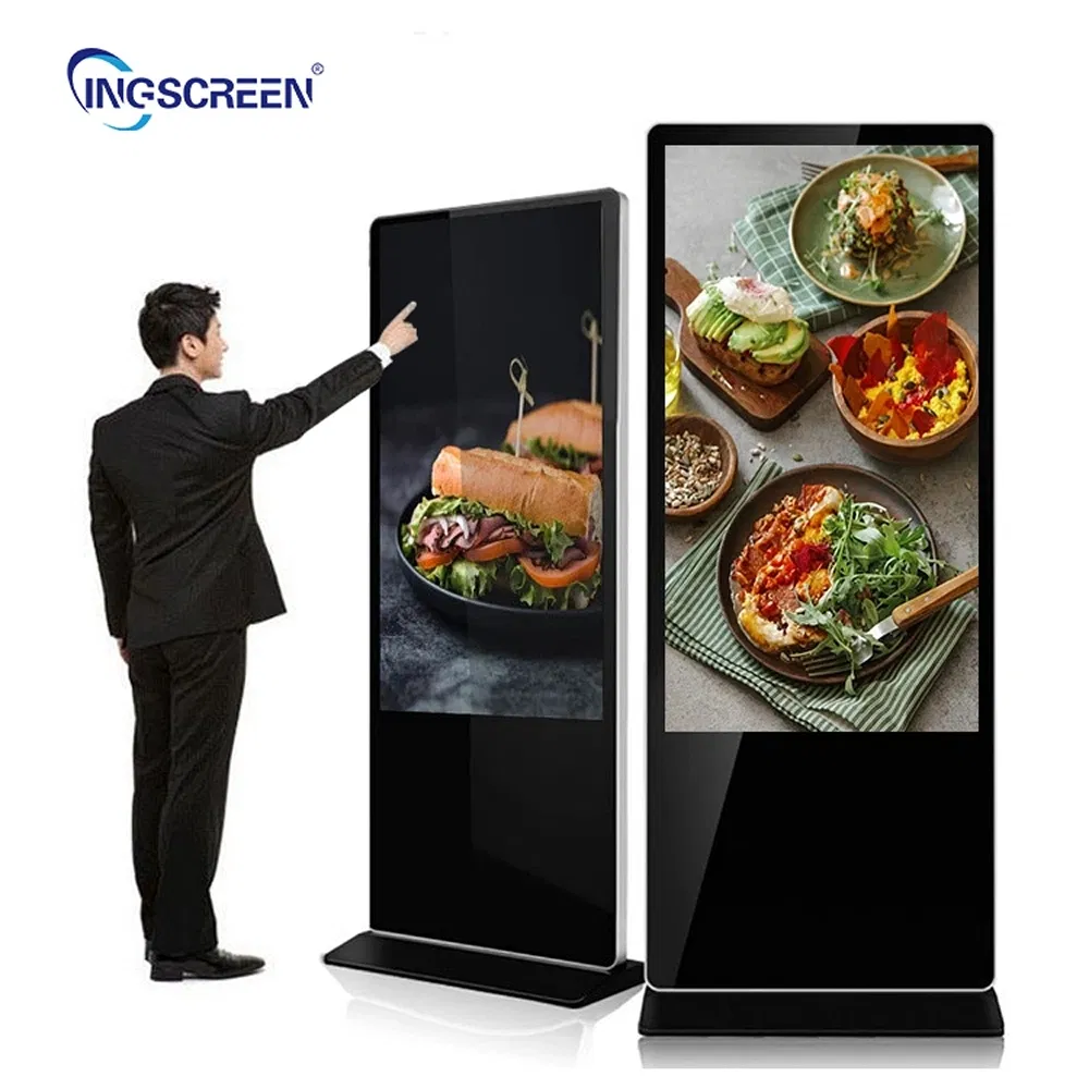 Multi-Language High Refresh Rate Custom Vertical Floor Standing LCD Advertising Player