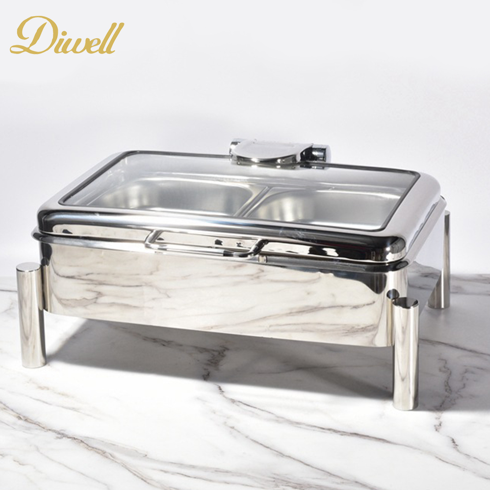 Catering Equipment 9 Liter Buffet Chafer Rotation Flip Chafing Dish