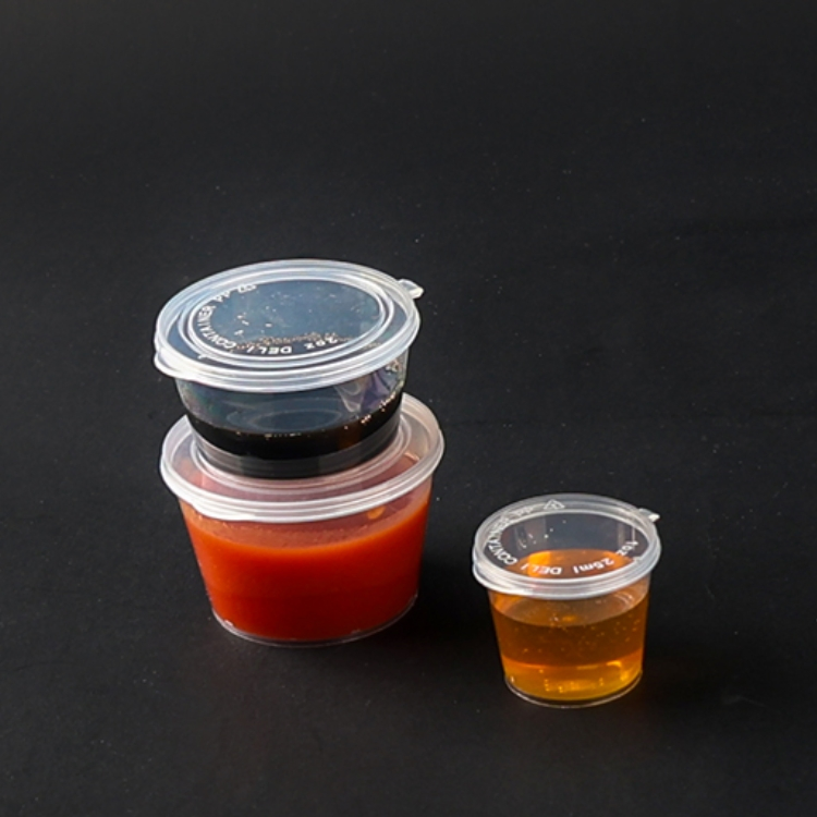 Premium 1oz Disposable Sauce Cups with Flat Lids